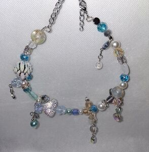 Elegant Beaded Car Charm with Silver Accents